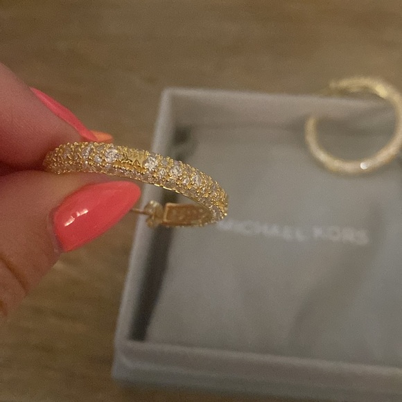 Michael Kors hoop earrings with diamonds - Picture 2 of 10